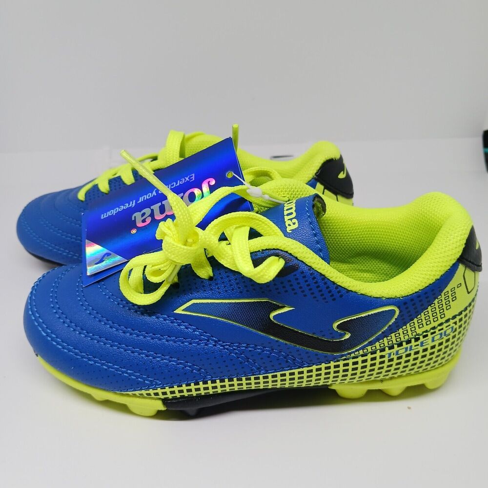 Joma Soccer Cleats Size 10C Toledo JR 2204 Hard Ground Royal Lemon TOJS2204HG